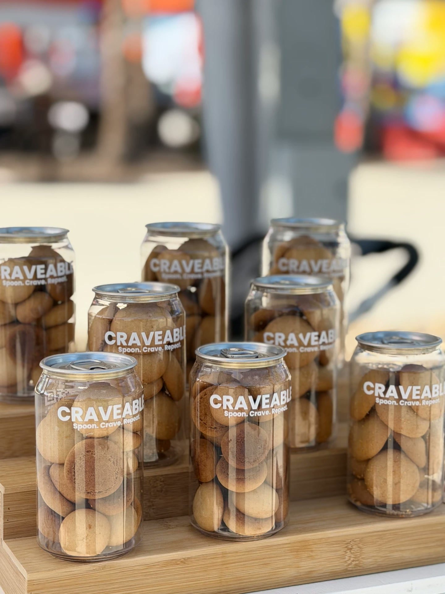 CRAVEABLE cans lined up