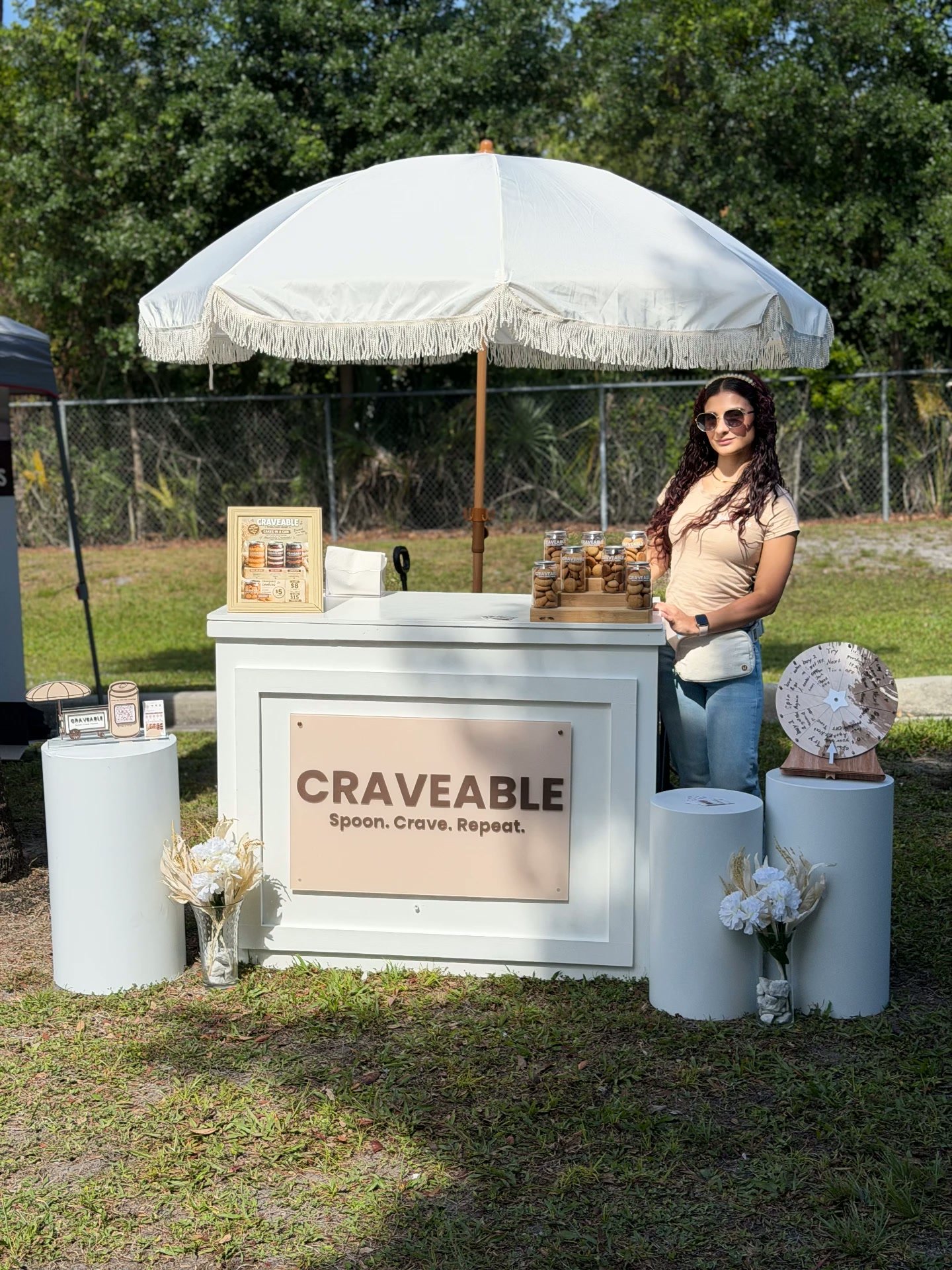 Dessert table display at an event